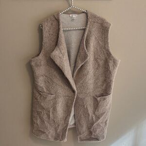 Tribal jeans Cozy soft fuzzy Sleeveless Brown Vest size xl